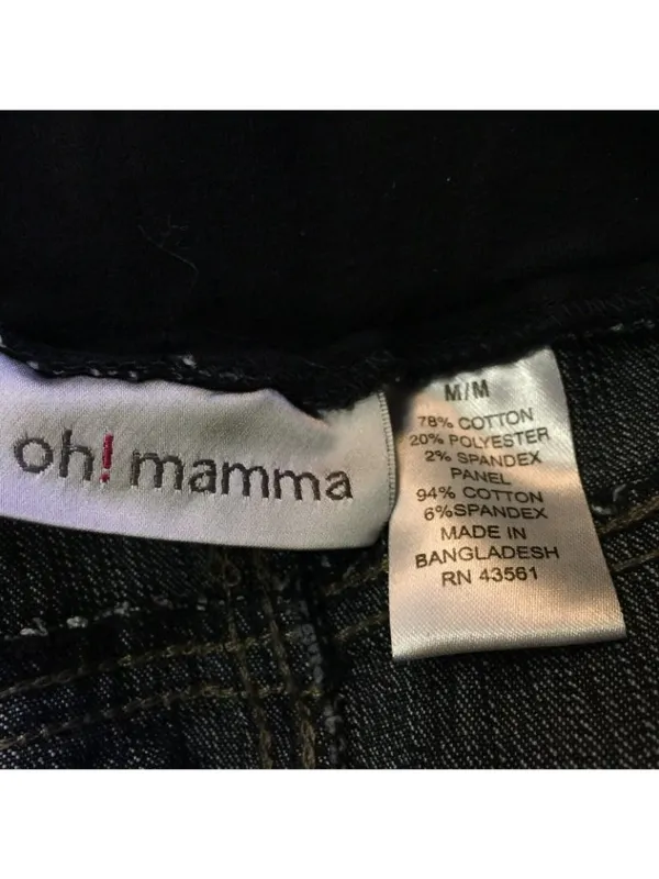 Oh Mamma Maternity Jeans Womens M Bootcut Stretch Denim Used Faded - Image 7