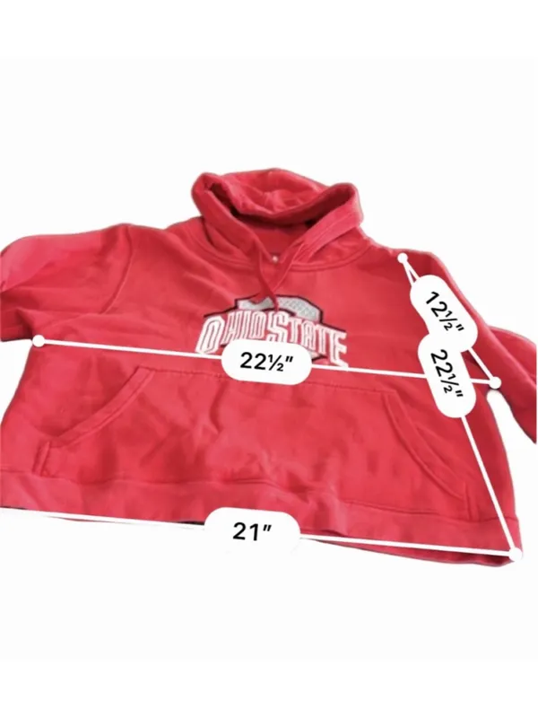 OHIO STATE Quilted Embroidered Hoodie - P2 Pro Player - Size 16/18 (XL) - Image 3