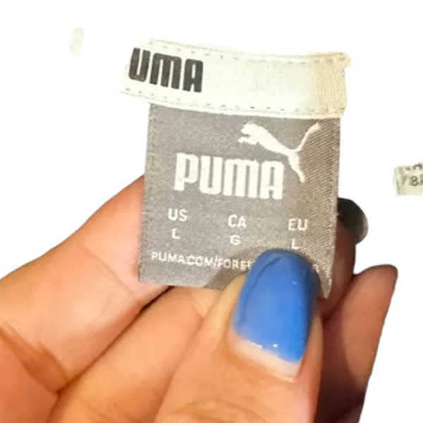 Puma Black Cropped Adjustable Waist Kangaroo Pouch Casual Sweatshirt Women Sz L - Image 9