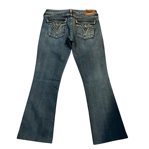 PRVCY‎ Malibu Hills Bootcut Jeans Womens 31 Blue Y2K Low Rise W50-2703T5 Flare - Image 3