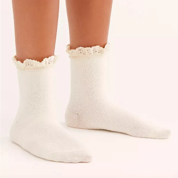 NWT Free People Beloved Waffle Knit Ankle Socks Gray Grey 1 Pair - Image 6
