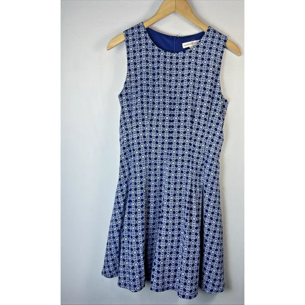 Altar'd State Medium Dress Fit & Flare Sleeveless Pleated Blue vintage lined - Image 5