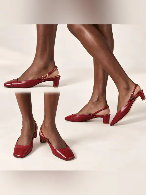 ALOHAS Lindy Bliss Red Leather Slingback Pumps Size 6 $170 - Image 2