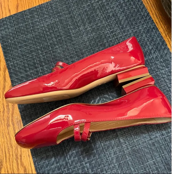 AGL Women's Red Patent Leather Mary Jane Shoes - Image 8