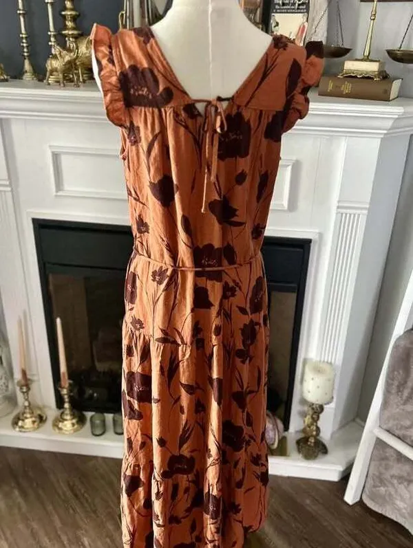 Simply Vera Vera Wang Floral Tiered Maxi Dress Size S - Image 3
