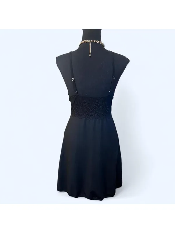 American Vintage Coquette Fairycore Lace Bustier Slip Dress Mini Goth Y2K size small 🖤 - Image 4