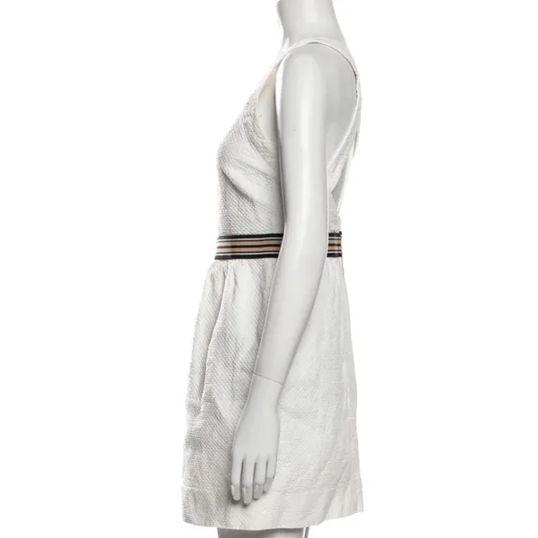 SANDRO Square Neckline Mini Dress in White‎ Size 3 or Large - Image 2