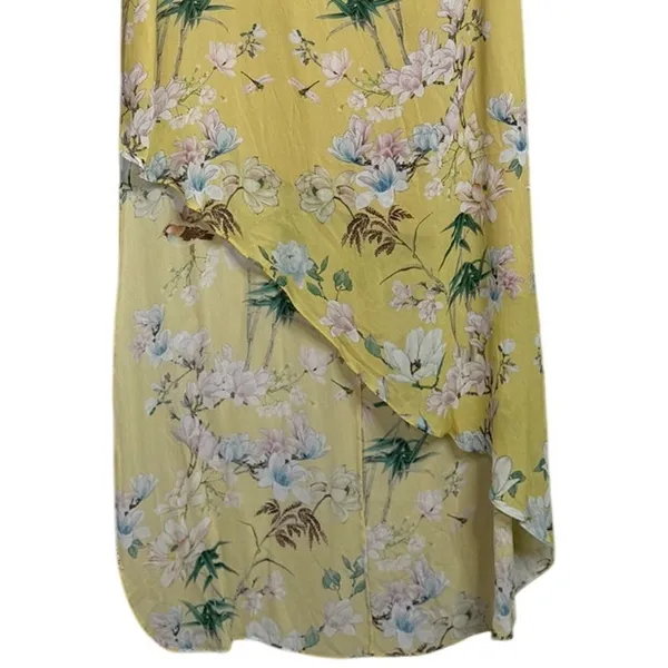 Slate & Willow Floral One Shoulder Hi Low Popover Bodice Maxi Dress 4 Yellow - Image 4