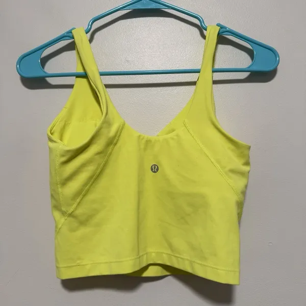 Lululemon Align Nulu Crop Tank‎ Top Electric Lemon Yellow Size 4 - Image 4