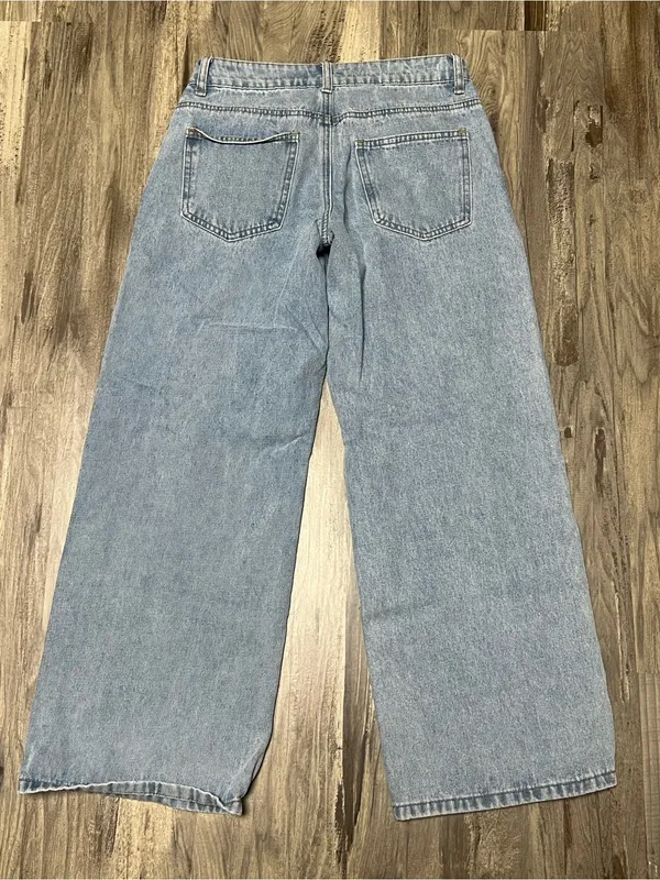 Edikted Light Wash Wide Leg Baggy Skater Jeans Size XS 26 - Image 5