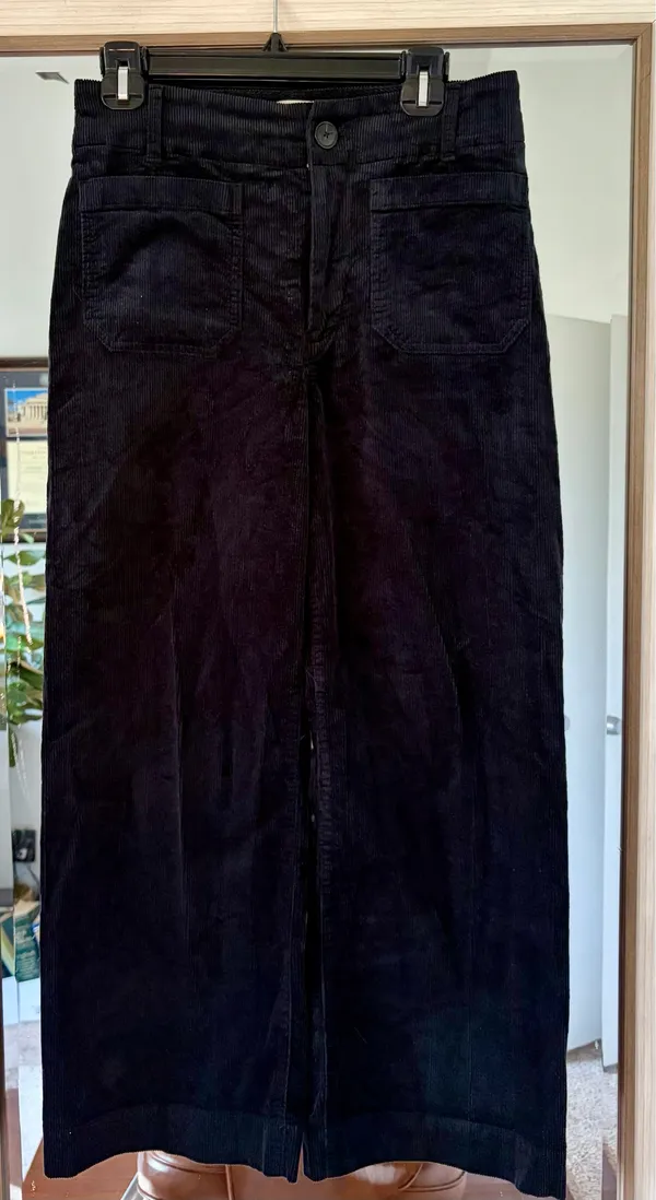 Anthropologie Maeve Pants Womens 29P Colette Corduroy Full Length Wide Leg Black - Image 2