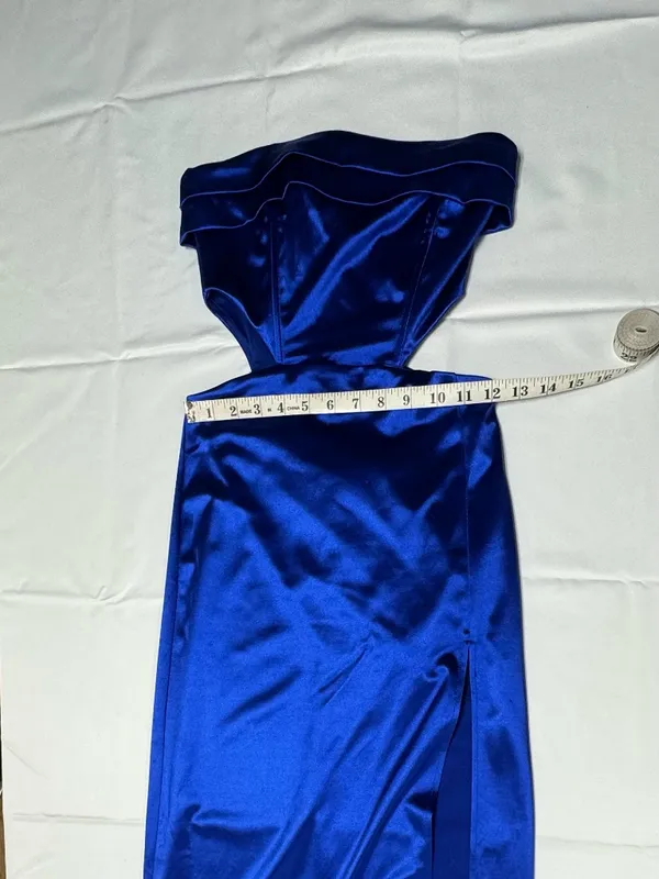 Lucy‎ in the Sky Satin Cutout Corset Maxi in Blue - Size S - NEW Without Tag. - Image 8