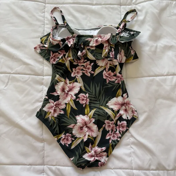 Kona Sol Swimsuit One Piece Womens Small Green Floral‎ Tropical Beach Summer - Image 5