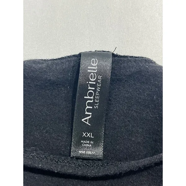 Ambrielle Fancy Silver Foil Graphic Flutter Sleeve Crop Top Women XXL Black Gym - Image 4