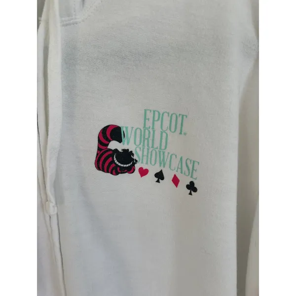 Disney Parks Epcot Alice in Wonderland Cheshire Cat Hoodie XXL We're All Mad EUC - Image 3