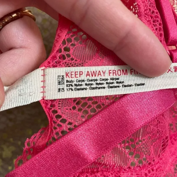 Free People Bright‎ Eyes Hot Pink Romantic Coquette Sheer Lace Bralette M NWOT - Image 6