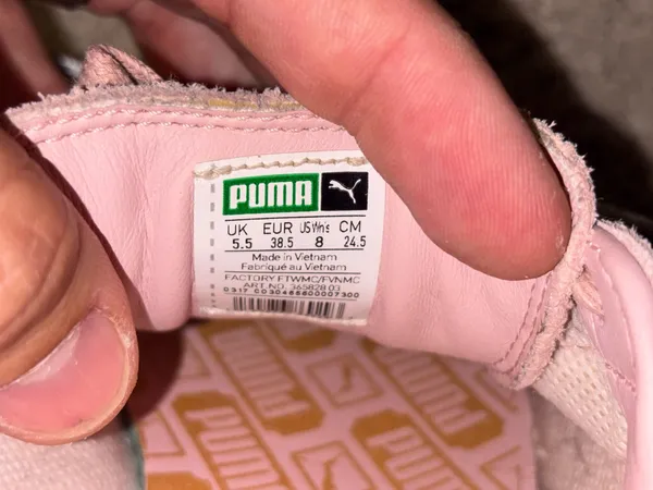 Pink Puma Suede Women’s SneakersIn Size 8 - Image 6