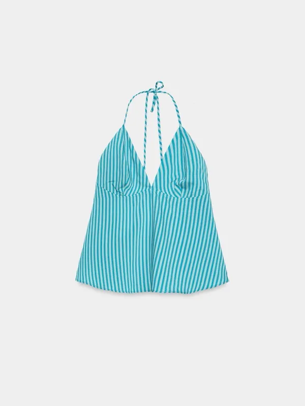 ZARA Striped Open Back Top - Image 8