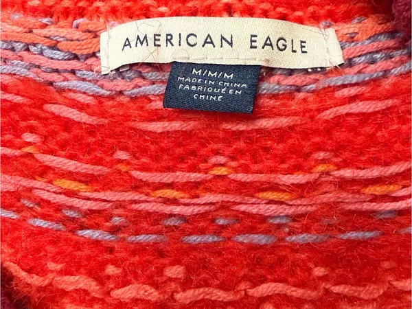 American Eagle Outfitters Red Multi-Stripe Fair Isle Crewneck Sweater - Image 4
