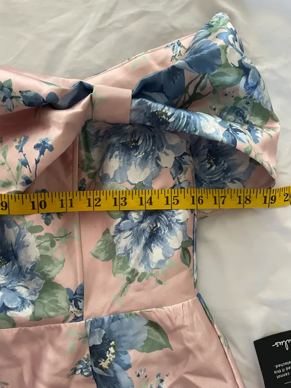 Lulus Soiree Darling Pink Floral Bow Off-the-Shoulder Mini Dress - Image 7
