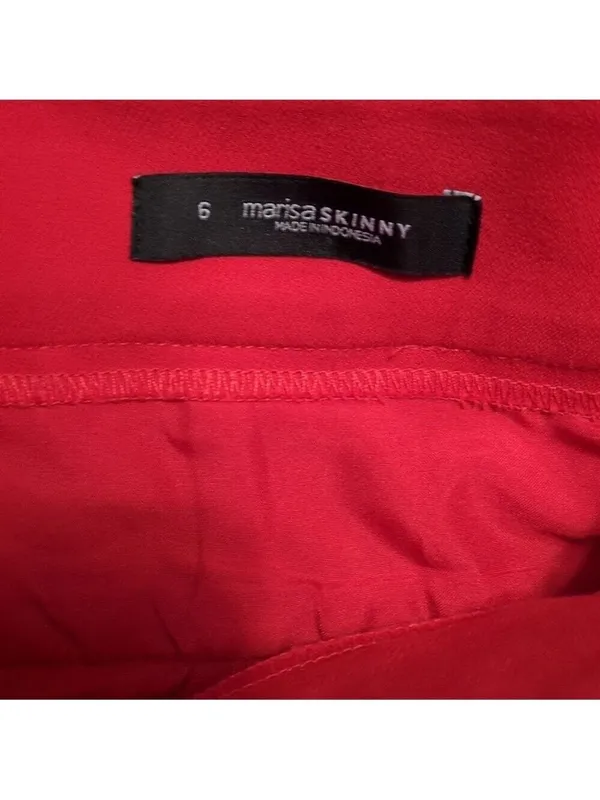 Loft Red Marisa Skinny Pants Size 6 - Image 6