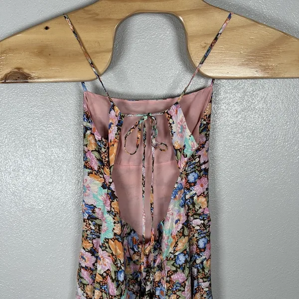 Hello Molly Floral Maxi Dress Sz Medium/6 Brown Pink Wedding Guest Festival Boho - Image 5