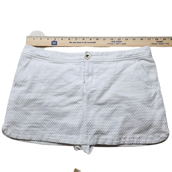 Lilly Pulitzer Womens Seersucker Skort Mini Skirt White Sz 10 Preppy - Image 4