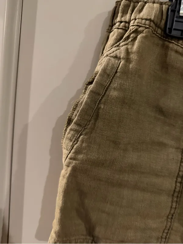 Free People Women’s Olive Tan slouchy cargo Drawstring Shorts. Size 10! New. - Image 2