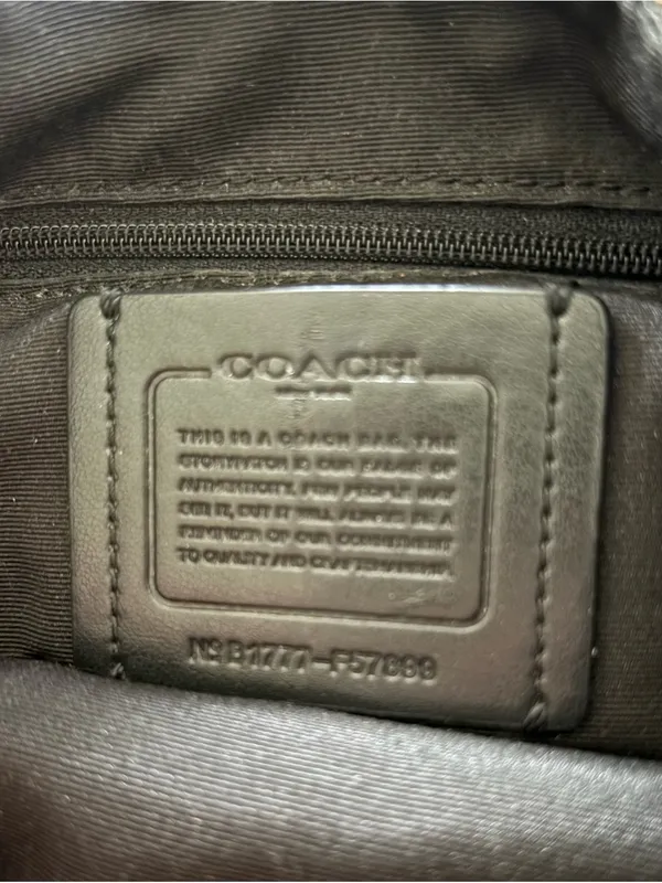 Coach Cross Body Crossbody Handbag Black Nylon Multiple Zip Up Compartment 11X7 - Image 6