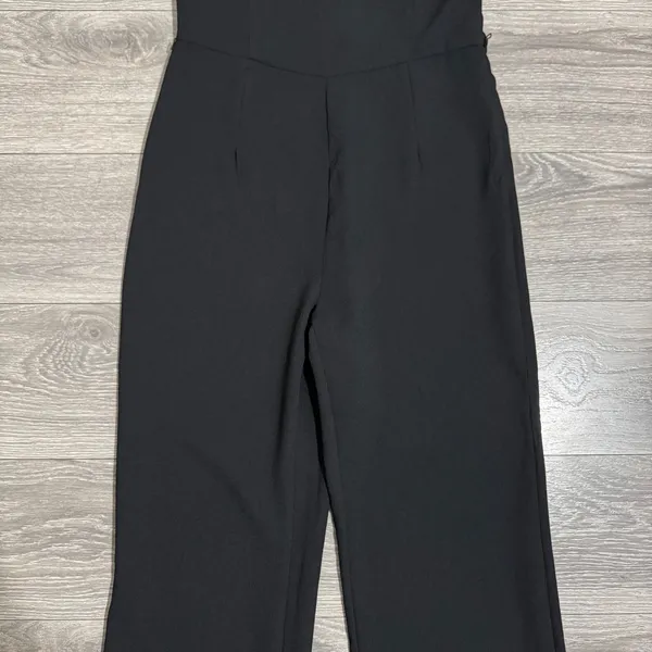 UNIQ Elegant Black Wide Leg V Neck Sleeveless Jumpsuit‎ Women Large - Image 5