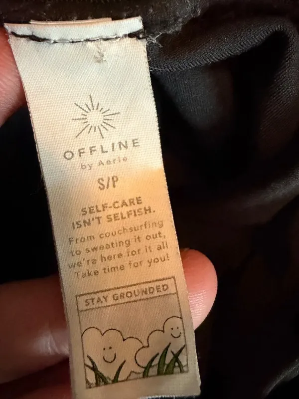Offline By Aerie Black High-Waisted Foldover Yoga Pants Womens S Stretch Flare - Image 6