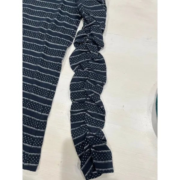 LOFT XS Cinched ruffled knit‎ long sleeve top - Image 6