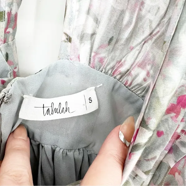 Talulah Floral Tiered Ruffle Open Back Mini Dress S - Image 6