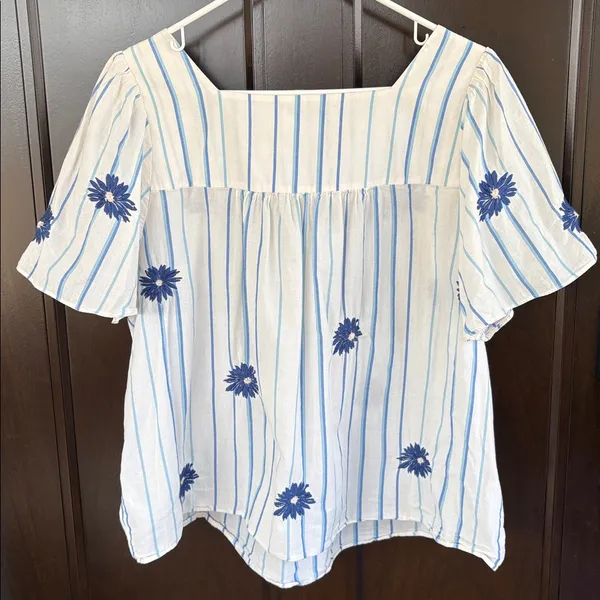 EUC Madewell Floral Embroidered Butterfly Top Size Large Retail $85.00 - Image 10