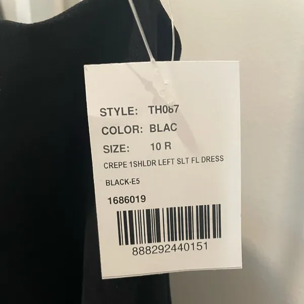 Thread One-Shoulder Crepe‎ Trumpet Gown Size 10 - Image 7