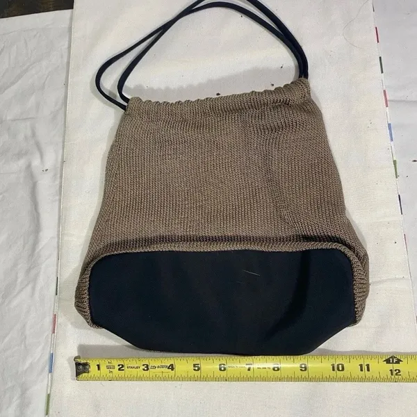 The Sak Crochet Brown Knit Hobo Shoulder Bag Purse - Image 2