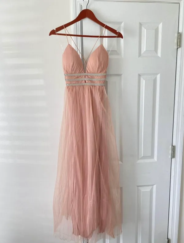 Maxi Formal Dress Tan - Image 2
