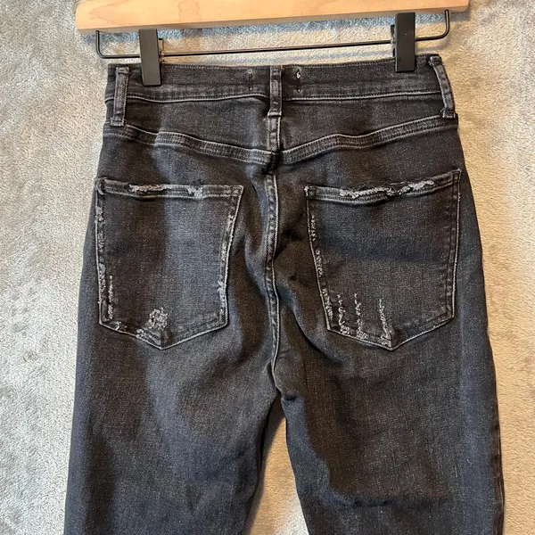 AGOLDE Sophie High Rise Skinny Crop Black Distressed Skinny Size 27‎ - Image 4