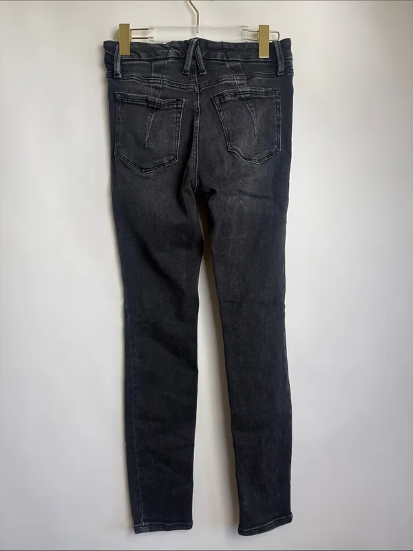 Good American Good Classic High Rise Ankle Denim Jeans Faded Black Size 6/28 - Image 4