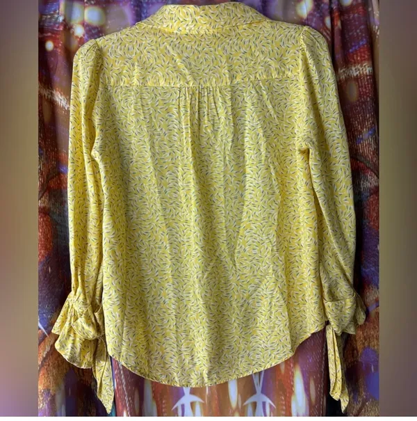 Maeve Anthropologie Blithe Yellow Patterned Button Down ✨ - Image 9