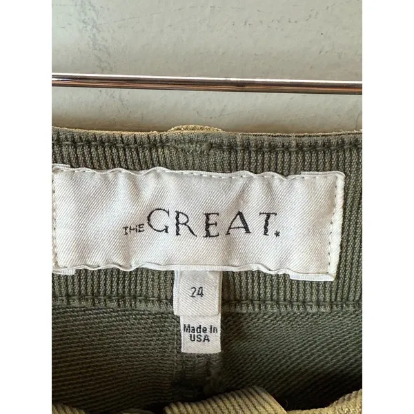 The Great The Army Crop Pants Women 24 Green Utility Cargo Trousers - Image 3