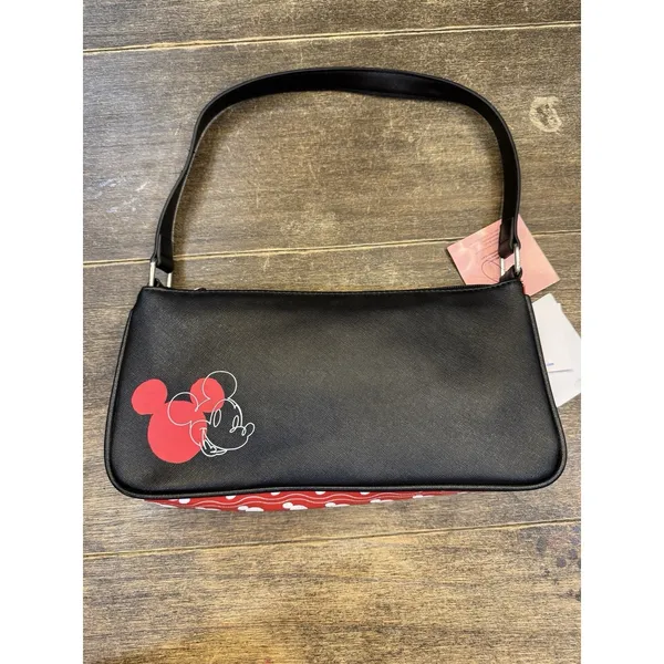 Disney‎ Mickey Mouse Shoulder Bag Handbag Purse Black Red Dani - Image 2