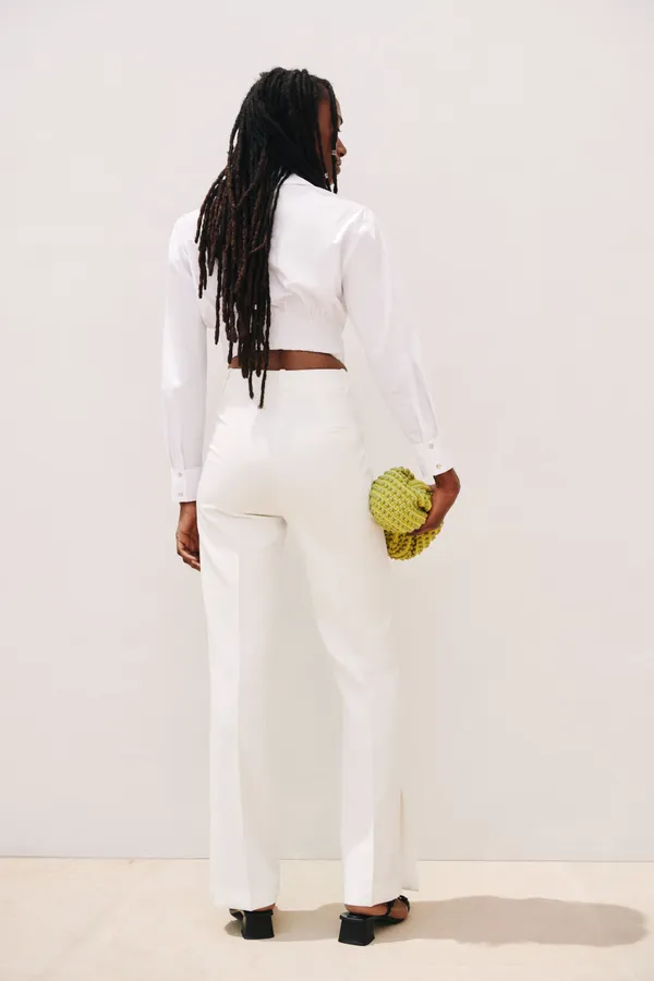 ZARA nwt white straight leg vented pants - Image 5