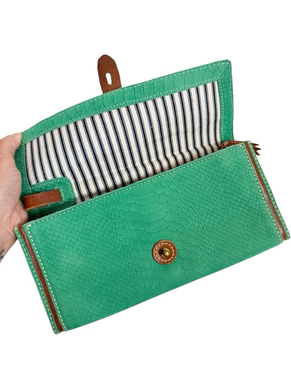 Madewell 1937 Accessories Green Suede Snakeskin Leather Wristlet Clutch Wallet - Image 5