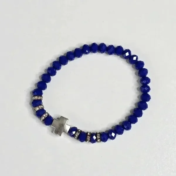 Blue Cross Bead Bracelet Fashion Jewelry‎ NWT - Image 2
