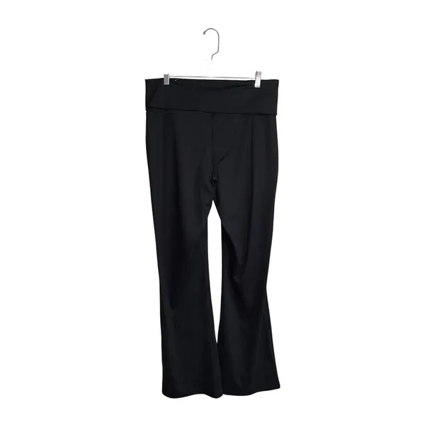 Maurices Luxe Foldover Waist Flare Leggings Black High Rise - Image 6