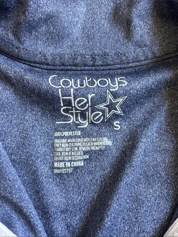 Dallas Cowboys Women’s Long Sleeve Quarter-Zip Pullover - Navy Heather - Image 2