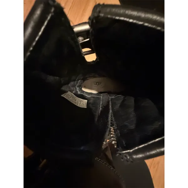 UGG Conor Moto Biker Boots Womens Black Quilted Buckle Side Zip size 6.5 - Image 8