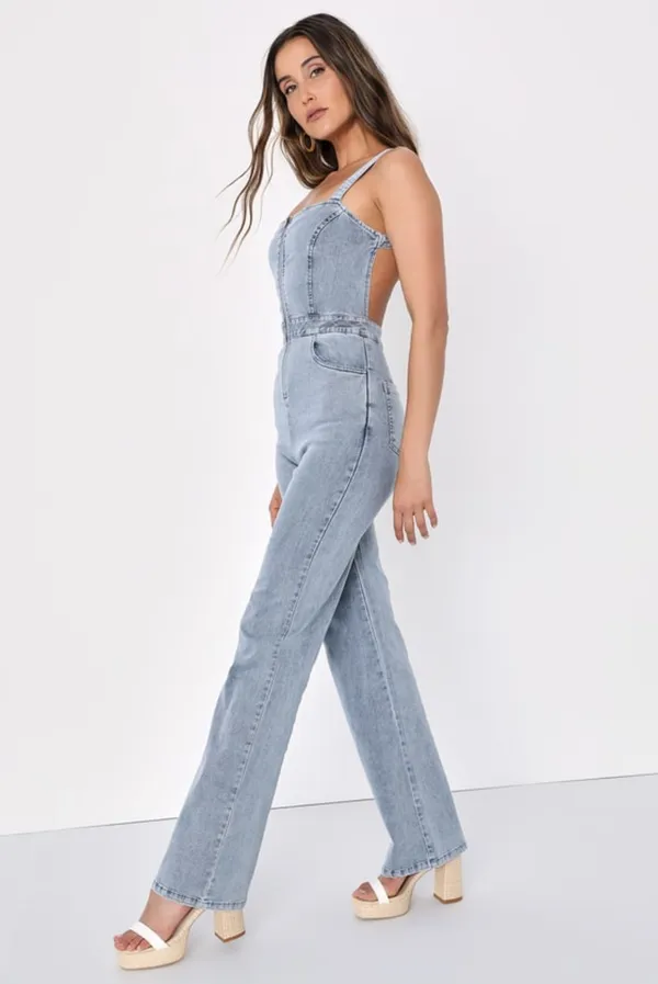 Lulus Zip-Front Tie-Back Jumpsuit - Image 3
