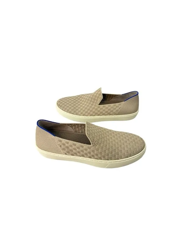 -Rothy's Womens The Original Slip On Sneaker Beige Knit Honeycomb Shoes Size 7 - Image 8